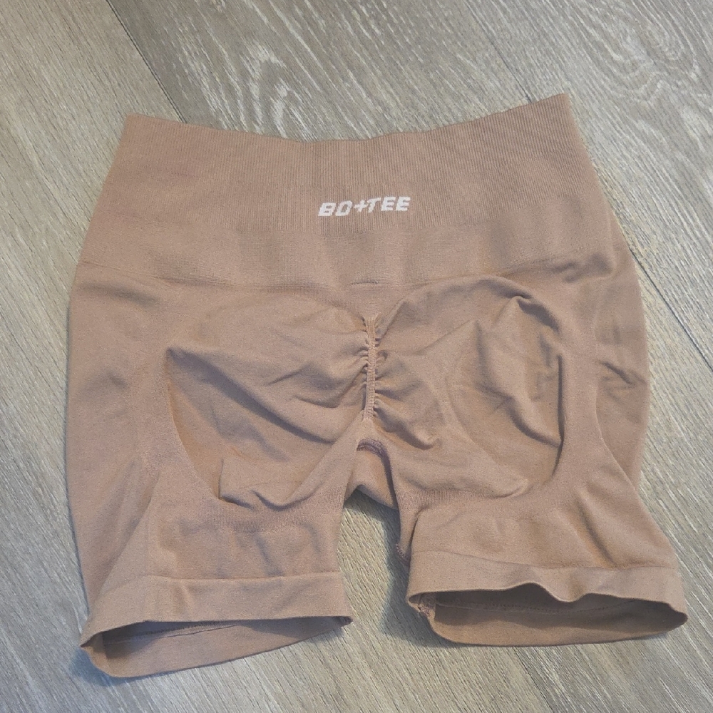 Brown BO+TEE High-Waisted Shorts